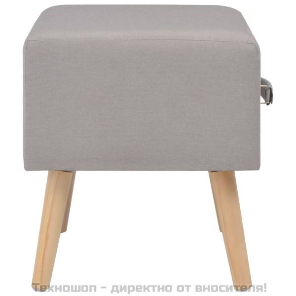 Нощни шкафчета, 2 бр, сиви, 40x35x40 см, плат