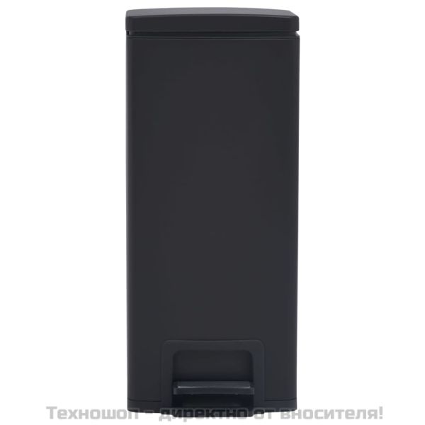 Кош за боклук с педал без пръстови отпечатъци 30 л черен инокс