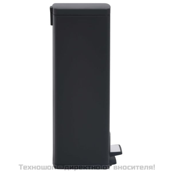 Кош за боклук с педал без пръстови отпечатъци 30 л черен инокс