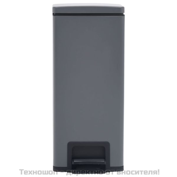 Кош за боклук с педал без пръстови отпечатъци 30 л сив инокс