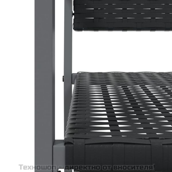 Градински столове 4 бр черни 54x62,5x89 см полиратан