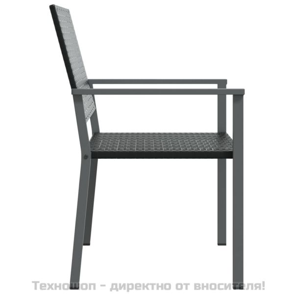 Градински столове 6 бр черни 54x62,5x89 см полиратан