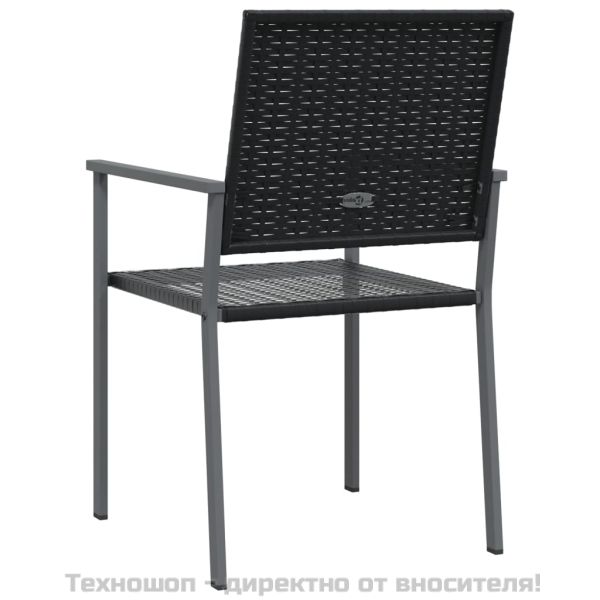 Градински столове 6 бр черни 54x62,5x89 см полиратан