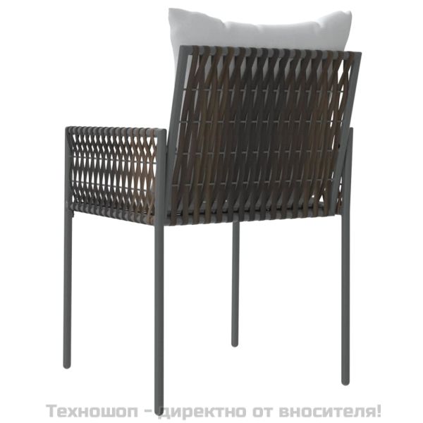 Градински стол с възглавници 6 бр кафяви 54x61x83 см полиратан