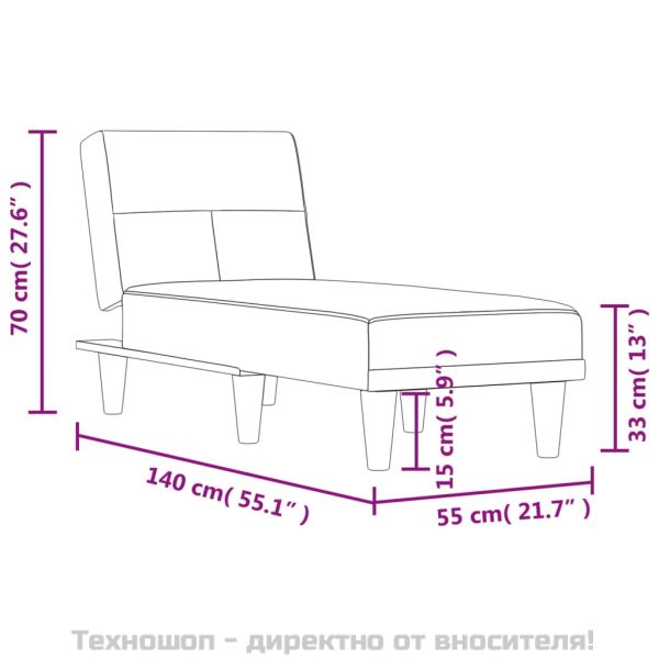 Кушетка, тъмносива, текстил