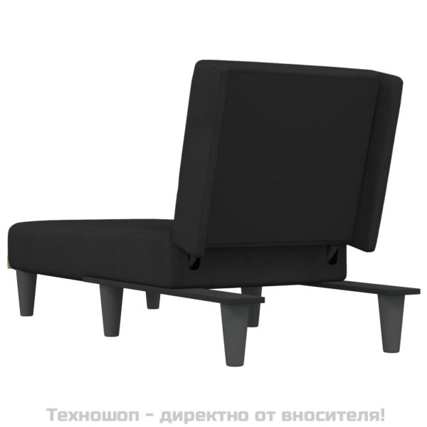 Кушетка, черна, кадифе