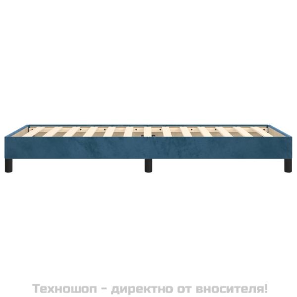 Рамка за легло без матрак, тъмносиня, 90x190 см, кадифе