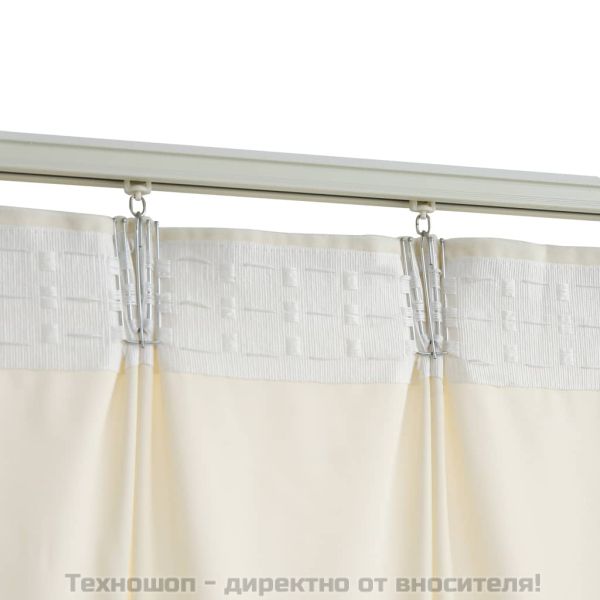 Затъмняващи завеси с куки, 2 бр, кадифе, кремави, 140x245 см