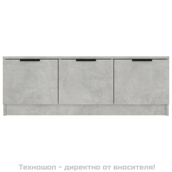 ТВ шкаф, бетонно сиво, 102x35x36,5 см, инженерно дърво