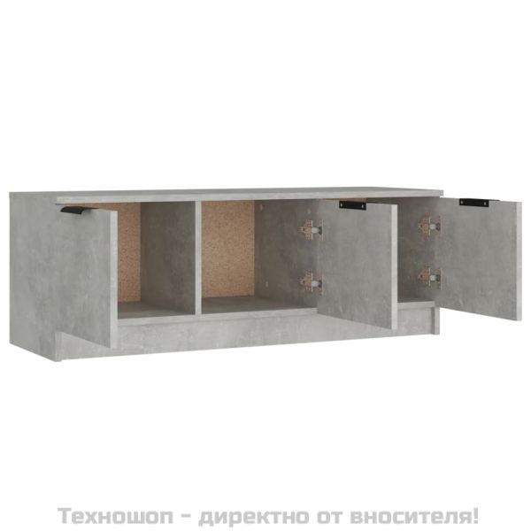 ТВ шкаф, бетонно сиво, 102x35x36,5 см, инженерно дърво