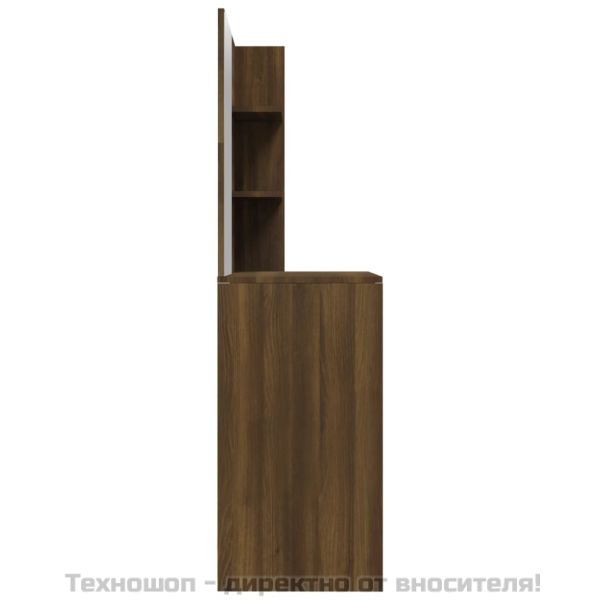 Комплект тоалетка с огледало, Кафяв дъб, 74,5x40x141 см
