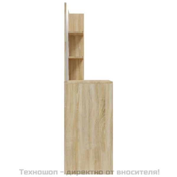 Тоалетка с огледало, дъб сонома, 74,5x40x141 см