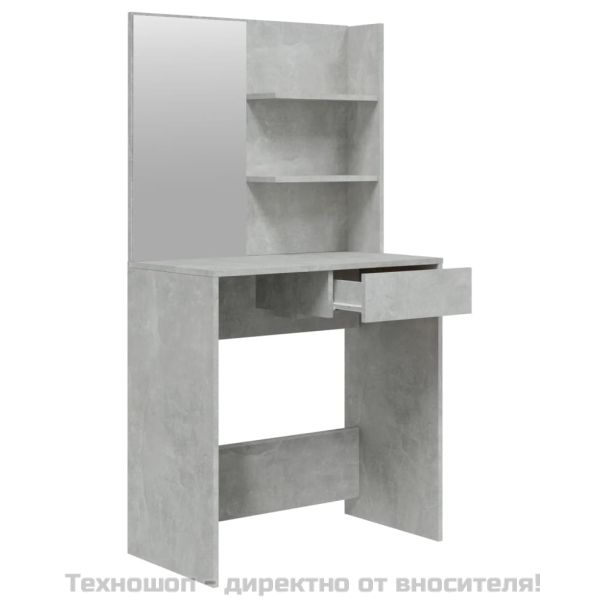 Тоалетка с огледало, бетонно сива, 74,5x40x141 см