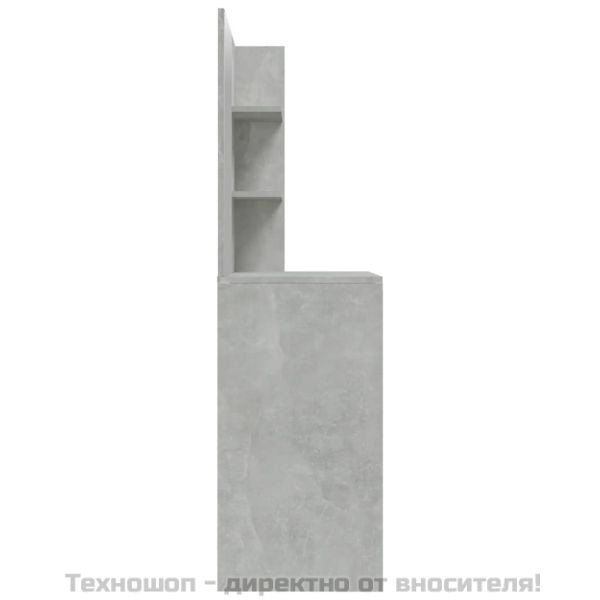 Тоалетка с огледало, бетонно сива, 74,5x40x141 см