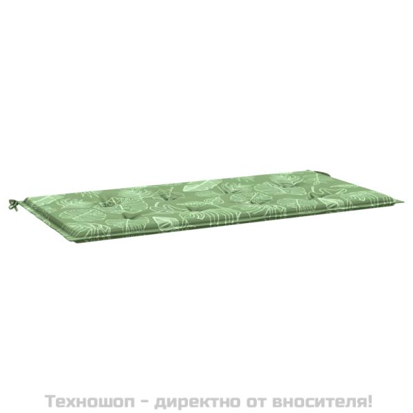 Възглавница за градинска пейка с листа 120x50x4 см оксфорд плат