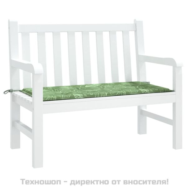 Възглавница за градинска пейка с листа 120x50x4 см оксфорд плат