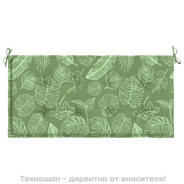 Възглавница за градинска пейка с листа 120x50x4 см оксфорд плат