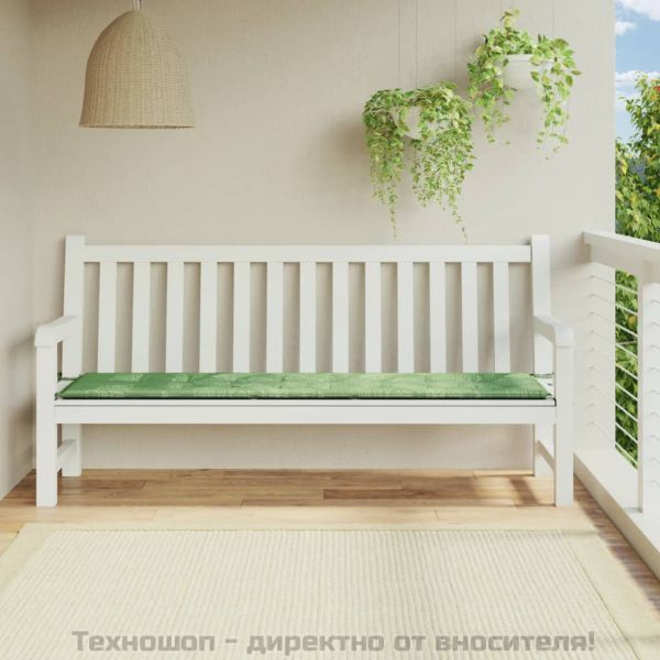 Възглавница за градинска пейка десен на листа 200x50x3 см плат