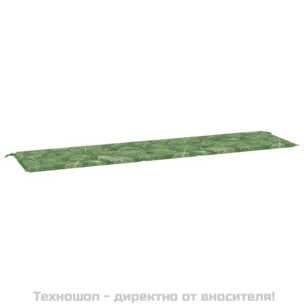 Възглавница за градинска пейка десен на листа 200x50x4 см плат