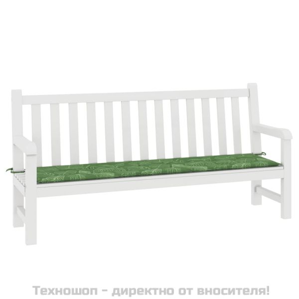 Възглавница за градинска пейка десен на листа 200x50x4 см плат