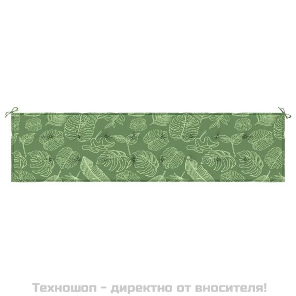 Възглавница за градинска пейка десен на листа 200x50x4 см плат