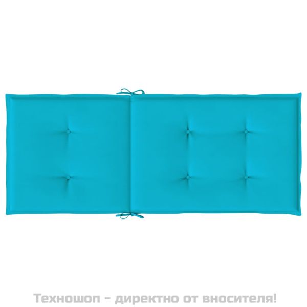 Възглавници за столове с висока облегалка 4 бр тюркоаз текстил