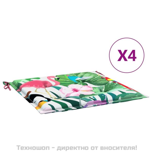 Възглавници за градински столове 4 бр шарени 50x50x4 см текстил