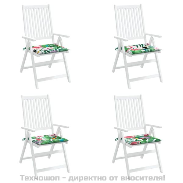 Възглавници за градински столове 4 бр шарени 50x50x4 см текстил