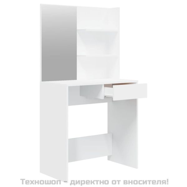 Тоалетка с огледало, бяла, 74,5x40x141 см