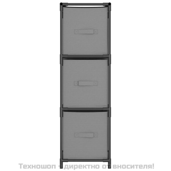 Шкаф за съхранение 3 чекмеджета плат сив 34x34x101 см стомана