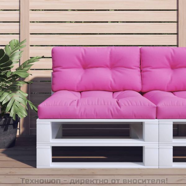 Палетна възглавница, розова, 80x40x12 см, текстил