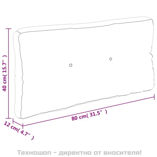 Палетна възглавница, розова, 80x40x12 см, текстил