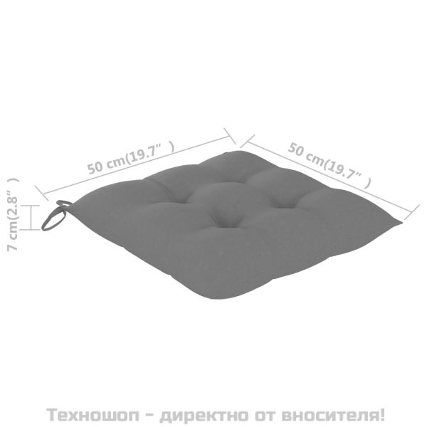 Възглавници за столове 4 бр сиви 50x50x7 см Оксфорд плат