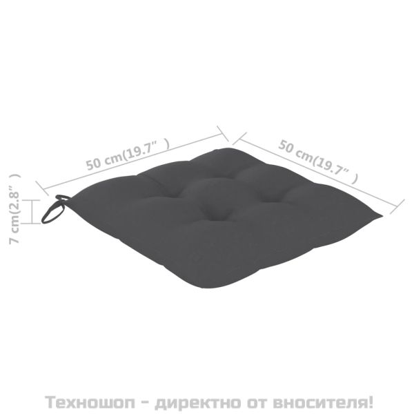 Възглавници за столове 4 бр антрацит 50x50x7 см Оксфорд плат