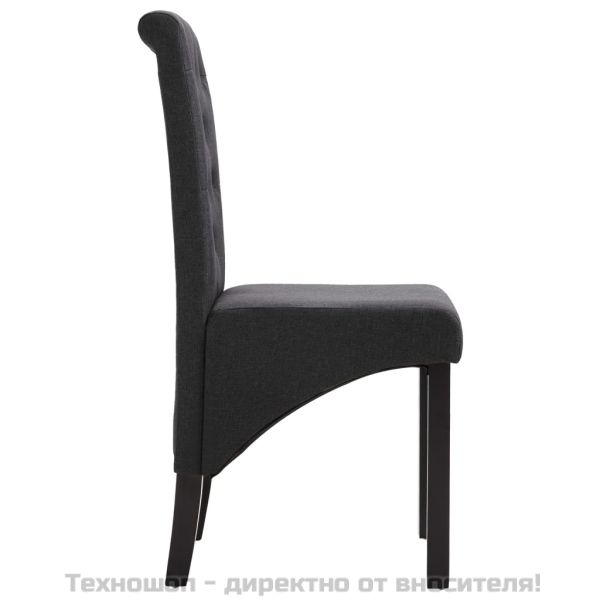 Трапезни столове, 6 бр, тъмносиви, текстил