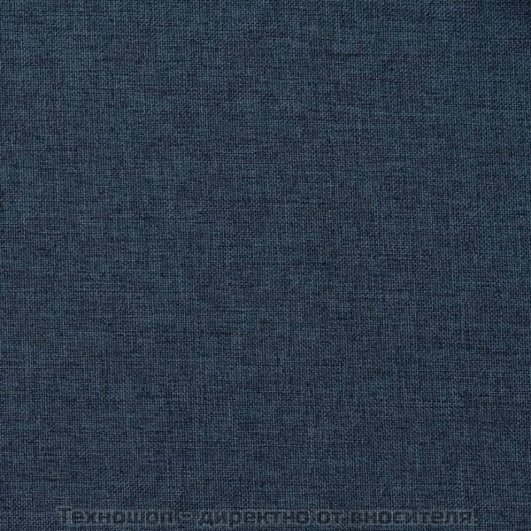 Затъмняваща завеса с куки, имитираща лен, синя, 290x245 см