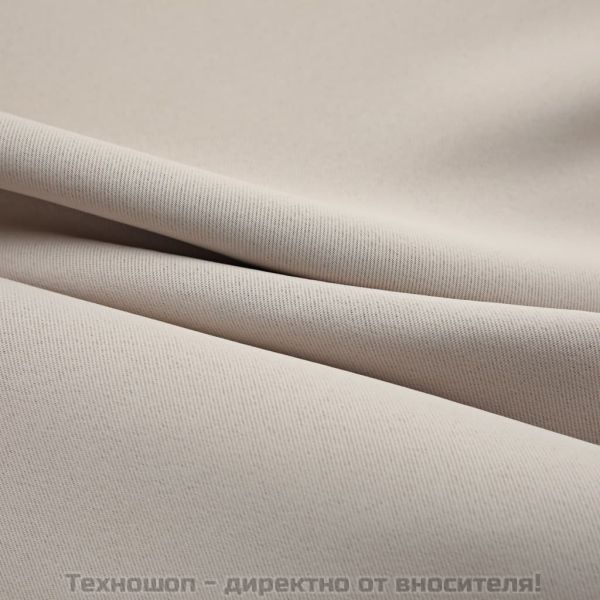 Затъмняващи завеси с метални халки, 2 бр, бежови, 140x175 см