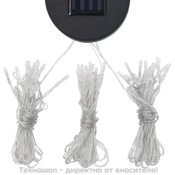 Шатра с LED светещи стрингове, 3х3 м, кремава, текстил