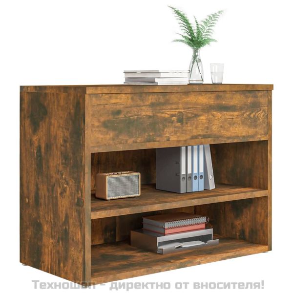 Пейка за обувки, опушен дъб, 60x30x45 см, инженерно дърво