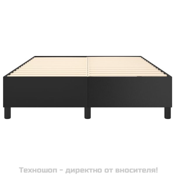 Рамка за легло с пружини черна 140x200 см изкуствена кожа