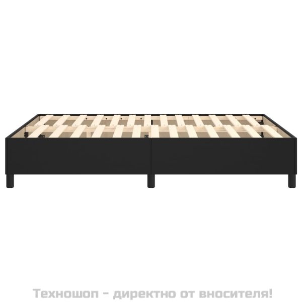 Рамка за легло с пружини черна 140x200 см изкуствена кожа