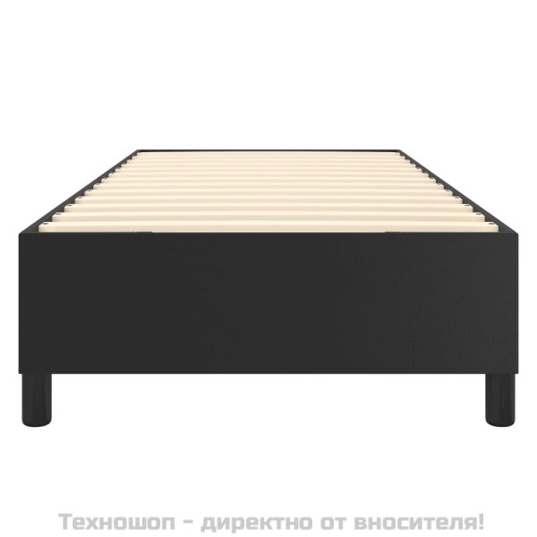 Рамка за легло с пружини черна 90x190 см изкуствена кожа