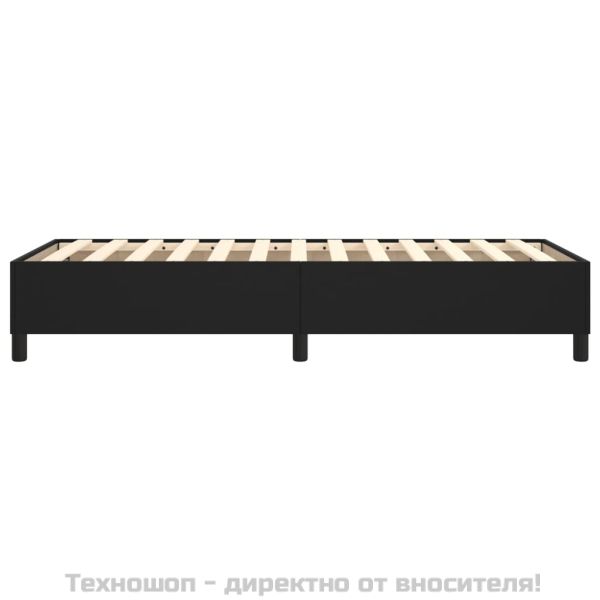 Рамка за легло с пружини черна 90x190 см изкуствена кожа