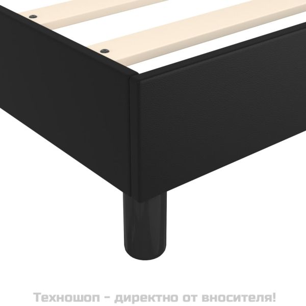 Рамка за легло с пружини черна 90x190 см изкуствена кожа
