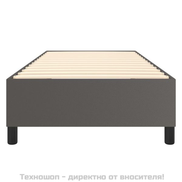 Рамка за легло с пружини сива 90x200 см изкуствена кожа