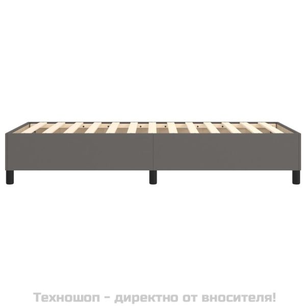 Рамка за легло с пружини сива 90x200 см изкуствена кожа