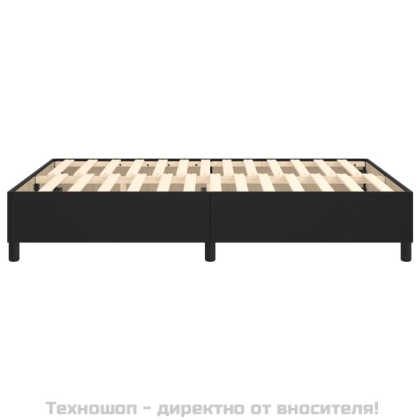 Рамка за легло с пружини, черна, 140x190 см изкуствена кожа