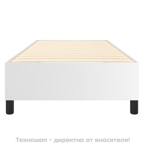 Боксспринг Рамка за легло с пружини бяла 90x190 см изкуствена кожа