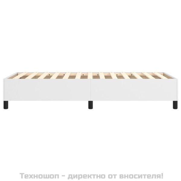 Боксспринг Рамка за легло с пружини бяла 90x190 см изкуствена кожа