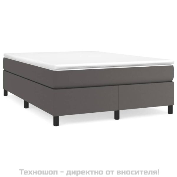Рамка за легло с пружини сива 140x200 см изкуствена кожа